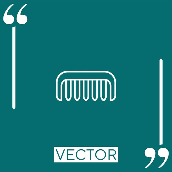 Comb Vector Icon Linear Icon Editable Stroked Line — Stock Vector