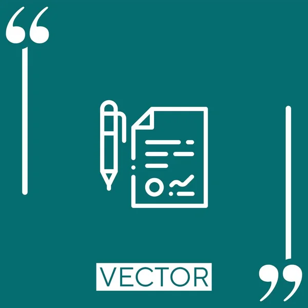 Contract Vector Icon Linear Icon Editable Stroked Line — Stock Vector