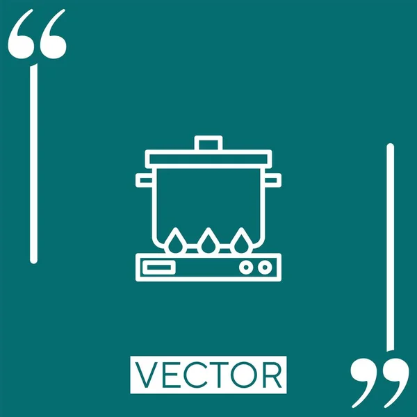 Кухонный Векторный Значок Линейный Редактируемая Линия — стоковый вектор