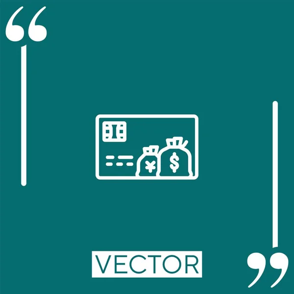 Icône Vectorielle Carte Crédit Icône Linéaire Ligne Caressée Modifiable — Image vectorielle