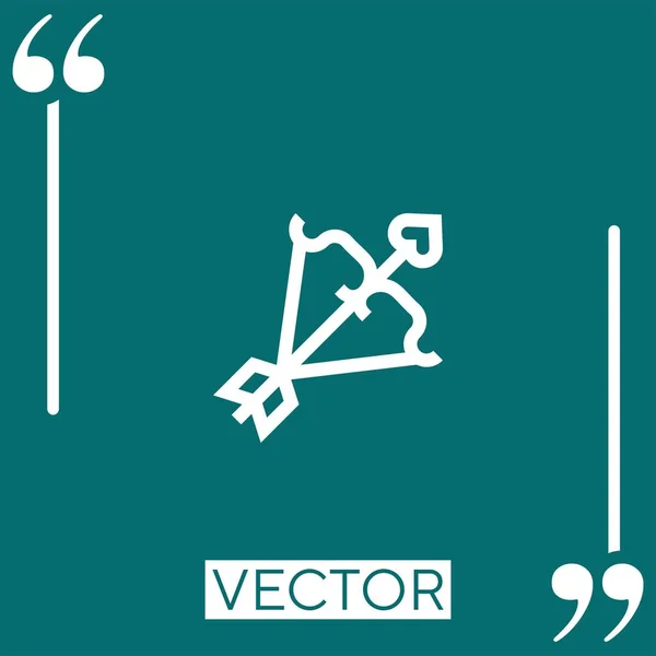 Ícone Vetor Arco Cupido Ícone Linear Linha Encadeada Editável — Vetor de Stock