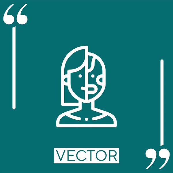 Cyborg Vector Icon Icono Lineal Línea Acariciada Editable — Vector de stock