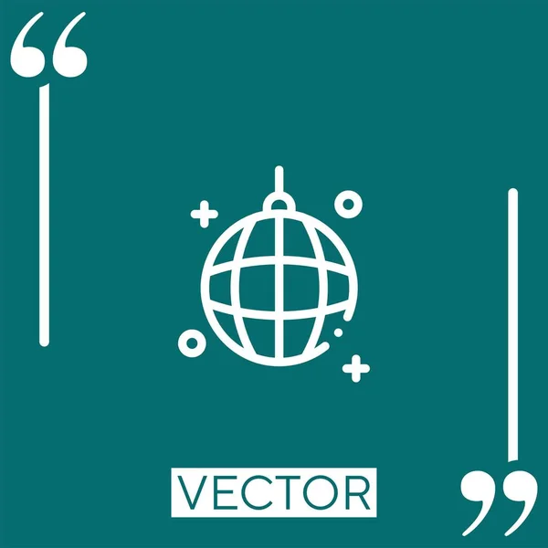 Disco Ball Vector Icon Icona Lineare Linea Tracciata Modificabile — Vettoriale Stock