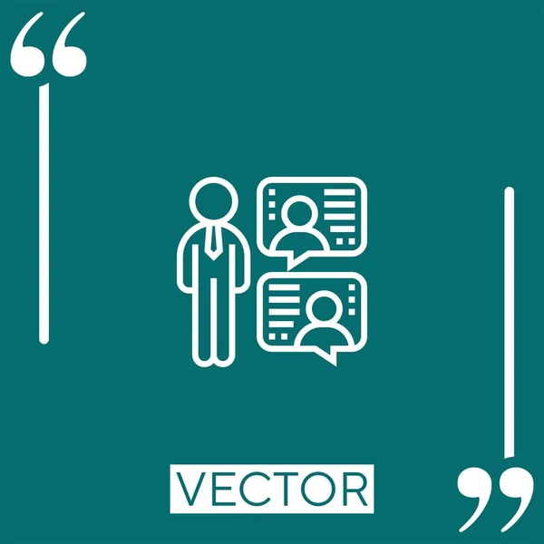 Discutir Icono Vectorial Icono Lineal Línea Acariciada Editable — Vector de stock