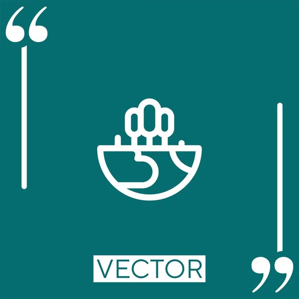 Ökosystem Vektor Symbol Lineares Symbol Bearbeitbare Strichlinie — Stockvektor