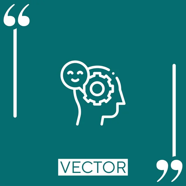 Ícone Vetor Emoções Ícone Linear Linha Encadeada Editável — Vetor de Stock