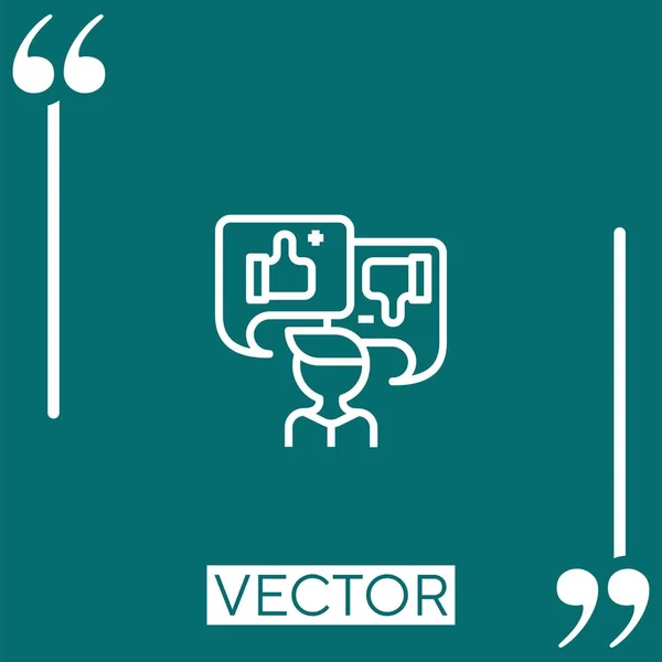 Icône Vectorielle Rétroaction Icône Linéaire Ligne Caressée Modifiable — Image vectorielle