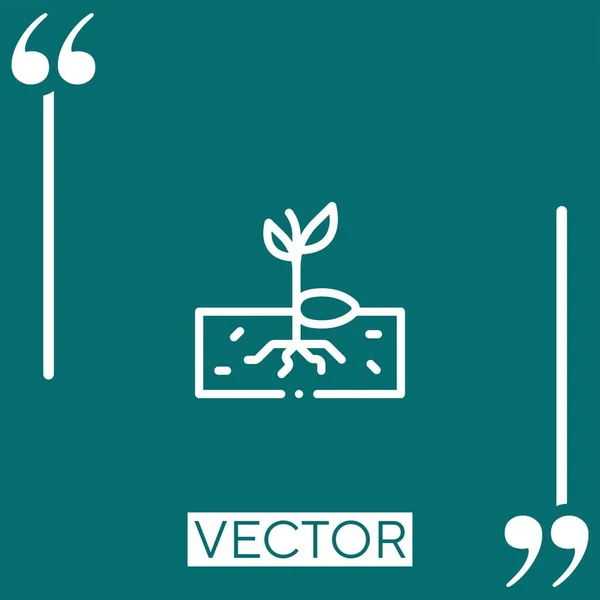 Иконка Прорастания Вектора Линейная Редактируемая Линия — стоковый вектор