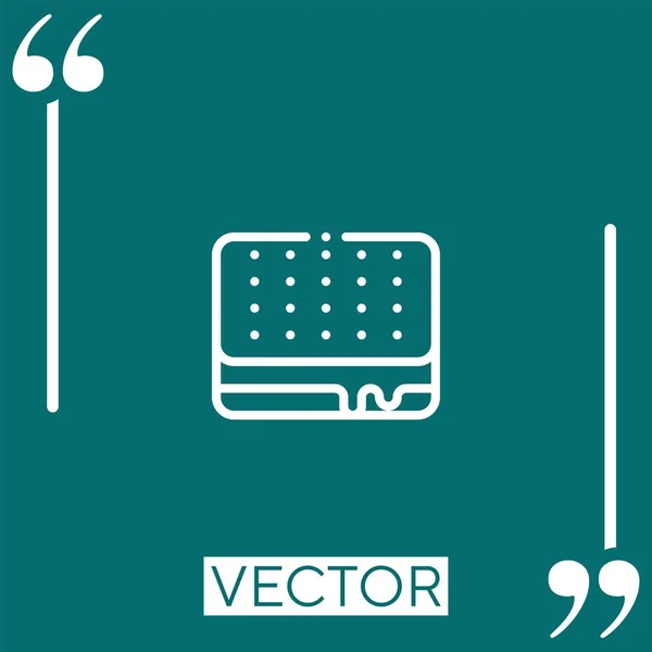 Ice Cream Sandwich Vector Icon Linear Icon Editable Stroked Line — Stock Vector