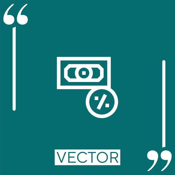 Kamatláb Vektor Ikon Lineáris Ikon Szerkeszthető Simított Vonal — Stock Vector