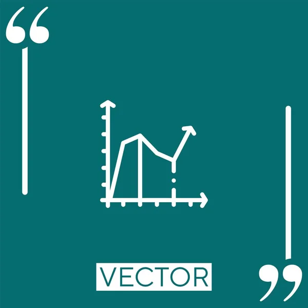 Line Chart Vector Icon Icono Lineal Línea Acariciada Editable — Vector de stock