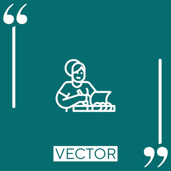 Mémo Icône Vectorielle Icône Linéaire Ligne Caressée Modifiable — Image vectorielle