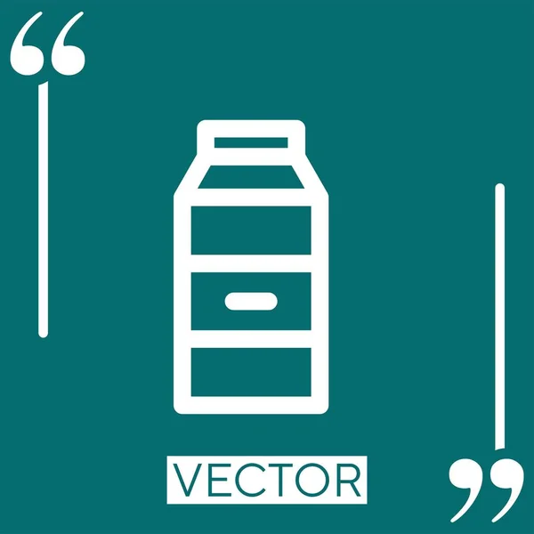 Icono Del Vector Leche Icono Lineal Línea Acariciada Editable — Vector de stock