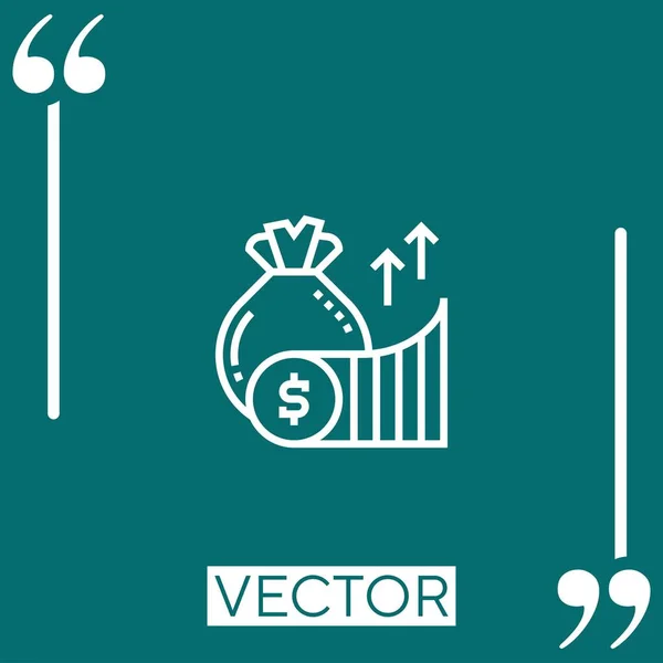 Ícone Vetorial Lucro Ícone Linear Linha Encadeada Editável — Vetor de Stock