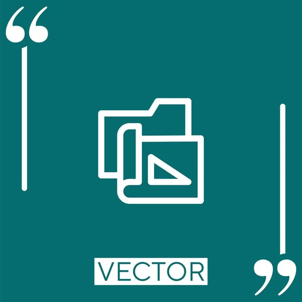 Ícone Vetor Projeto Ícone Linear Linha Encadeada Editável — Vetor de Stock