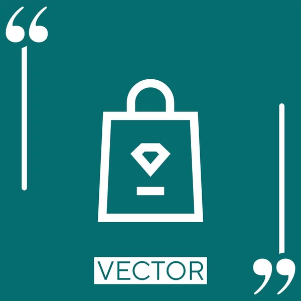 Sac Provisions Icône Vectorielle Icône Linéaire Ligne Caressée Modifiable — Image vectorielle