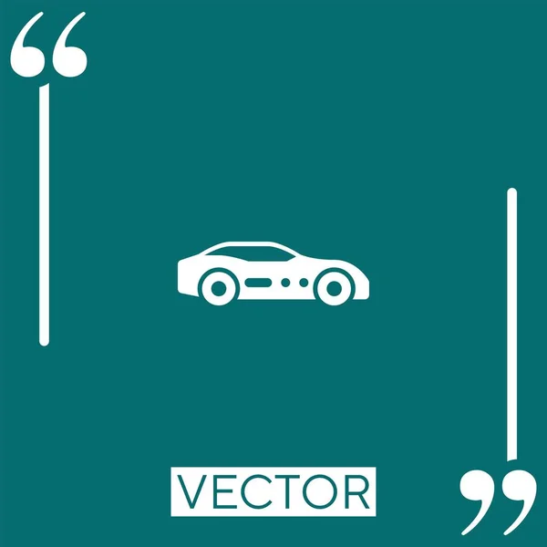 Sport Car Vector Icon Icono Lineal Línea Acariciada Editable — Vector de stock