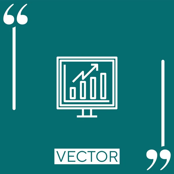 Stat Vector Icon Icono Lineal Línea Acariciada Editable — Vector de stock