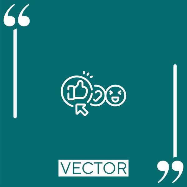 Pulgares Hasta Icono Vector Icono Lineal Línea Acariciada Editable — Vector de stock