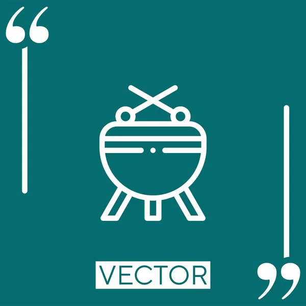 Timpani Vector Icon Icono Lineal Línea Acariciada Editable — Vector de stock