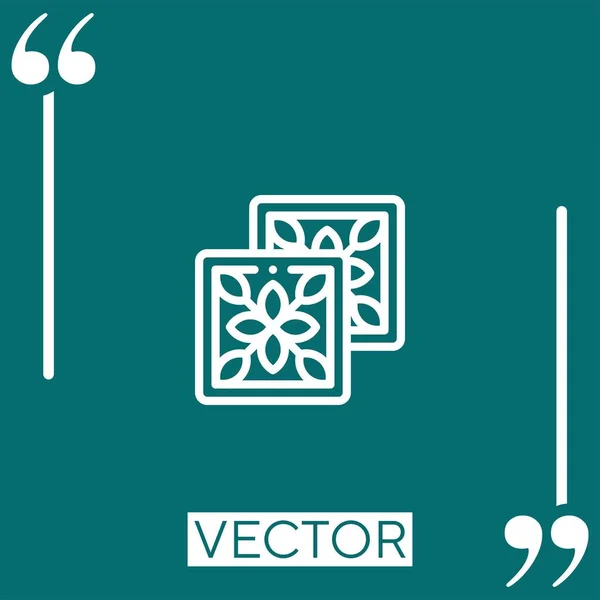 Ícone Vetor Telhas Ícone Linear Linha Encadeada Editável —  Vetores de Stock