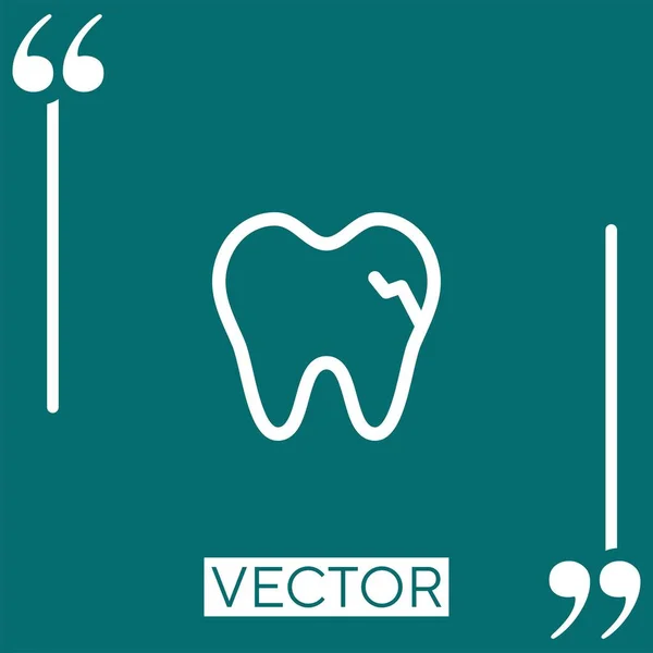 Ícone Vetor Dente Ícone Linear Linha Encadeada Editável —  Vetores de Stock