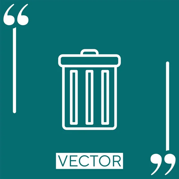 Trash Vektor Symbol Lineares Symbol Bearbeitbare Strichlinie — Stockvektor