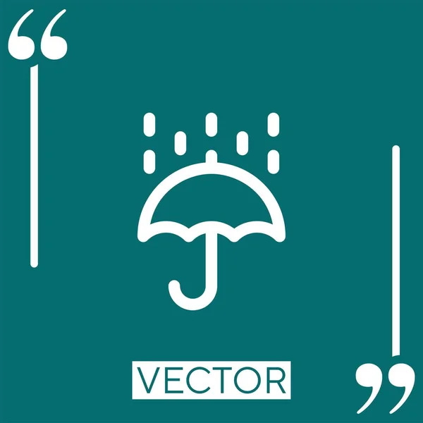 Paraguas Vector Icono Icono Lineal Línea Acariciada Editable — Vector de stock