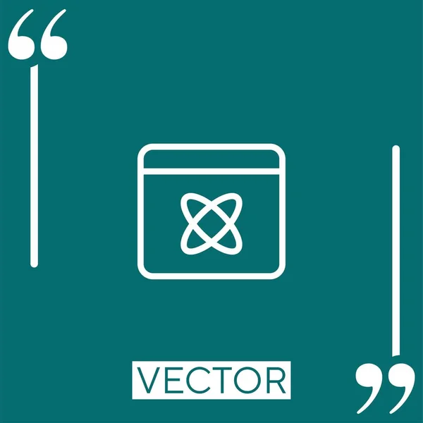 Web Browser Vektor Symbol Lineares Symbol Bearbeitbare Strichlinie — Stockvektor