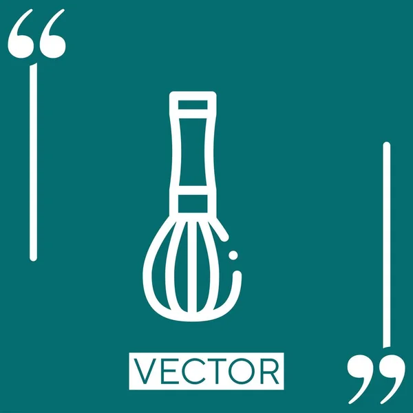 Ícone Vetorial Whisk Ícone Linear Linha Encadeada Editável — Vetor de Stock