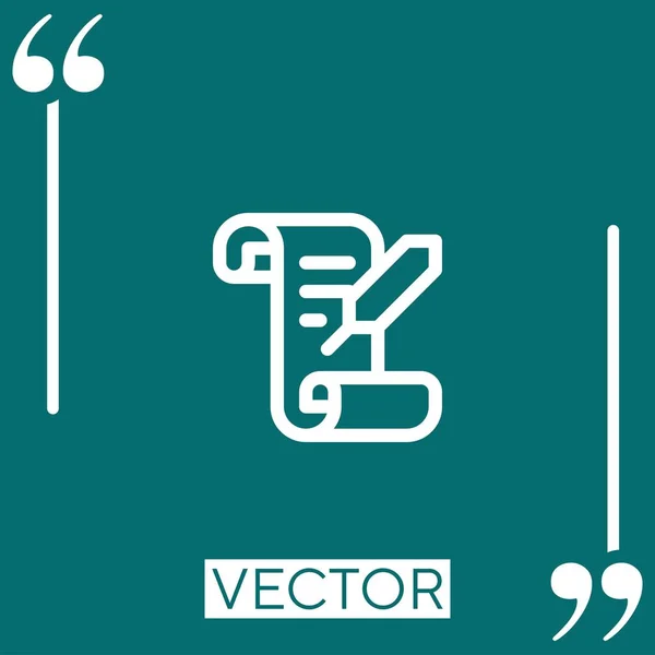 Écriture Icône Vectorielle Icône Linéaire Ligne Caressée Modifiable — Image vectorielle