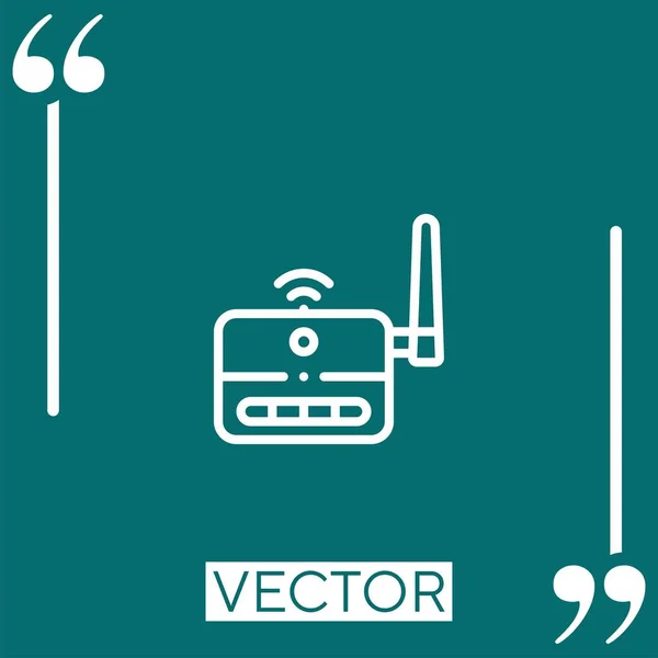 Icono Del Vector Del Router Wifi Icono Lineal Línea Acariciada — Vector de stock