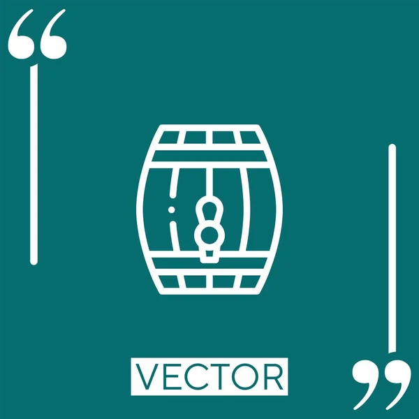 Ícone Vetor Tambor Ícone Linear Linha Encadeada Editável — Vetor de Stock