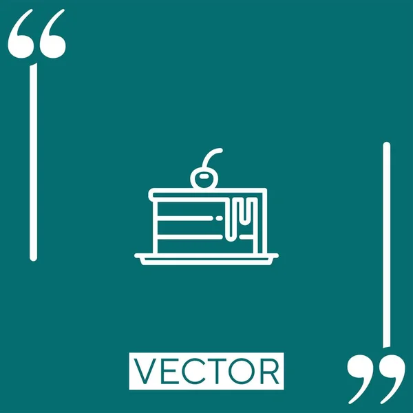 Иконка Вектора Торта Линейная Редактируемая Линия — стоковый вектор