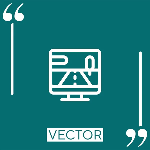 Car Simulation Vector Icon Linear Icon Editable Stroked Line — Stock Vector