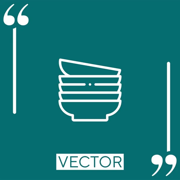 Keramik Vektor Symbol Lineares Symbol Bearbeitbare Strichlinie — Stockvektor