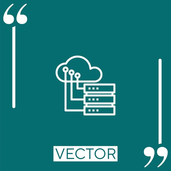 Datenbank Vektor Symbol Lineares Symbol Bearbeitbare Strichlinie — Stockvektor