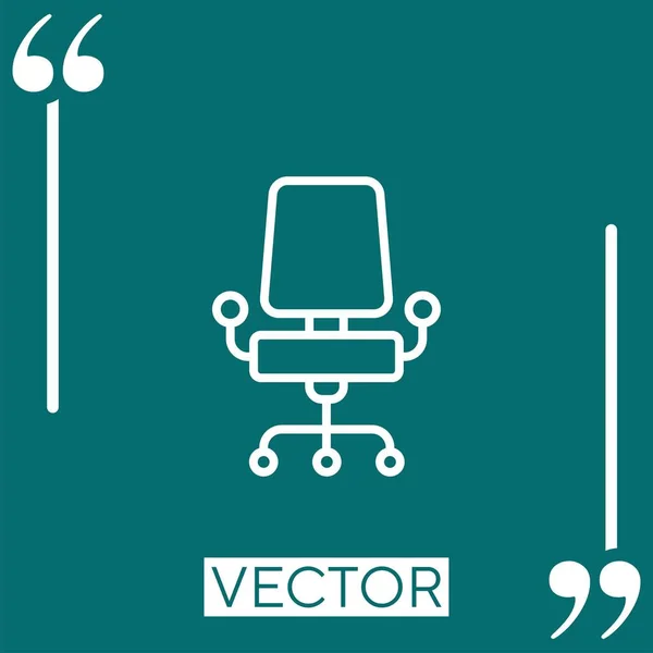 Escritorio Silla Vector Icono Icono Lineal Línea Acariciada Editable — Archivo Imágenes Vectoriales