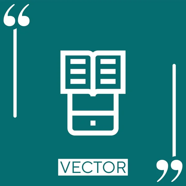 Ebook Vektor Symbol Lineares Symbol Bearbeitbare Strichlinie — Stockvektor