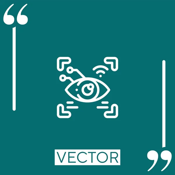 Eye Scanner Vector Icon Icono Lineal Línea Acariciada Editable — Vector de stock