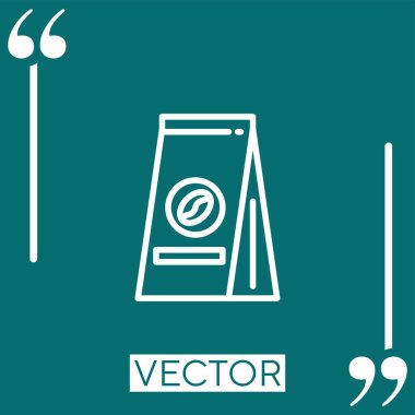 Kahve poşeti vektör simgesi doğrusal simgesi. Düzenlenebilir okşanmış satır