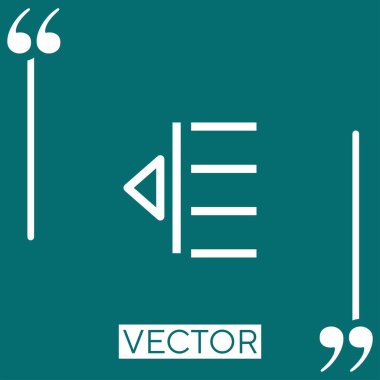 girinti doğrusal simgesi. Düzenlenebilir vuruş çizgisi