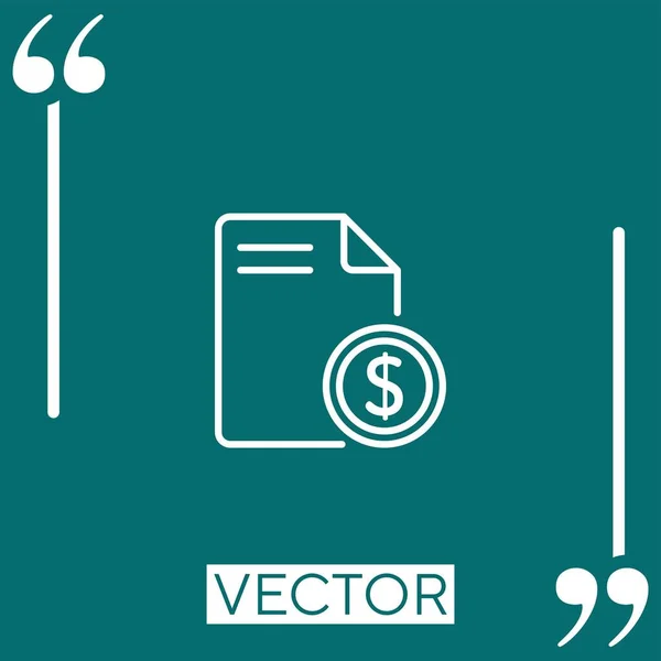 File Vector Icon Icona Lineare Linea Tracciata Modificabile — Vettoriale Stock