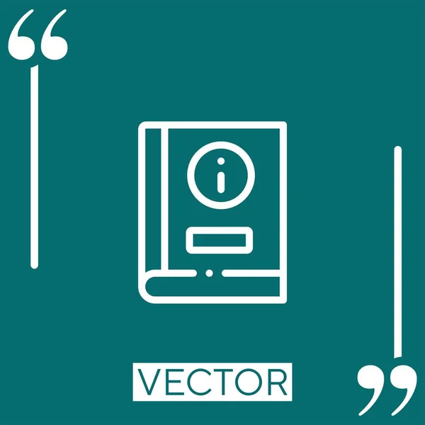 Guía Icono Vectorial Icono Lineal Línea Acariciada Editable — Vector de stock