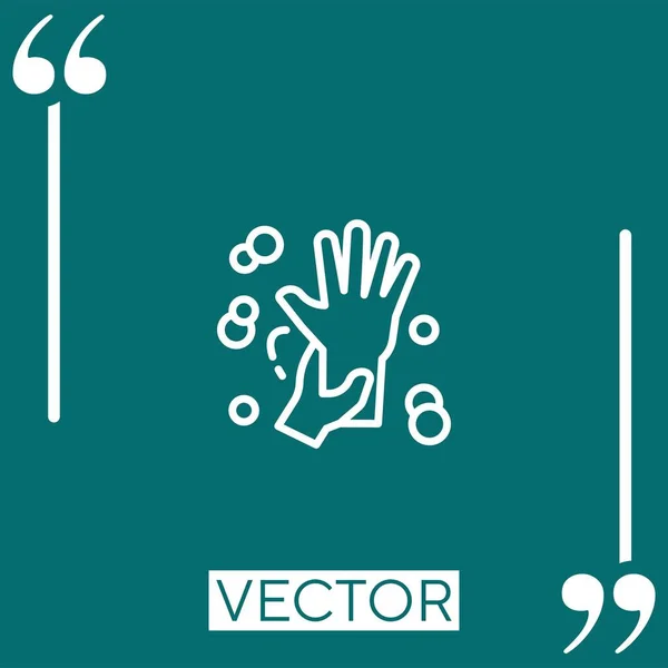 Icono Del Vector Lavado Mano Icono Lineal Línea Acariciada Editable — Vector de stock