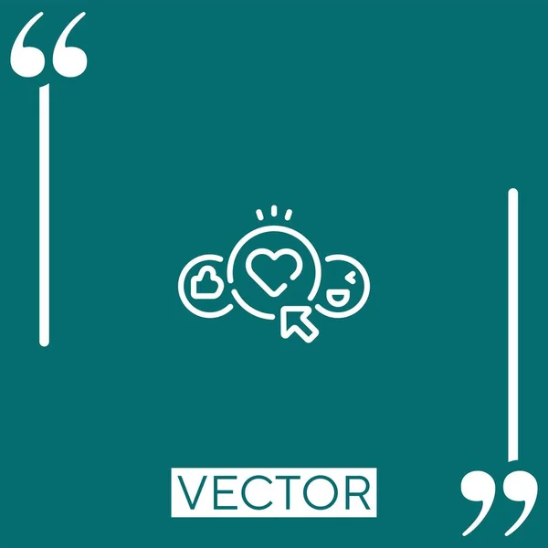 Icono Del Vector Del Corazón Icono Lineal Línea Acariciada Editable — Archivo Imágenes Vectoriales