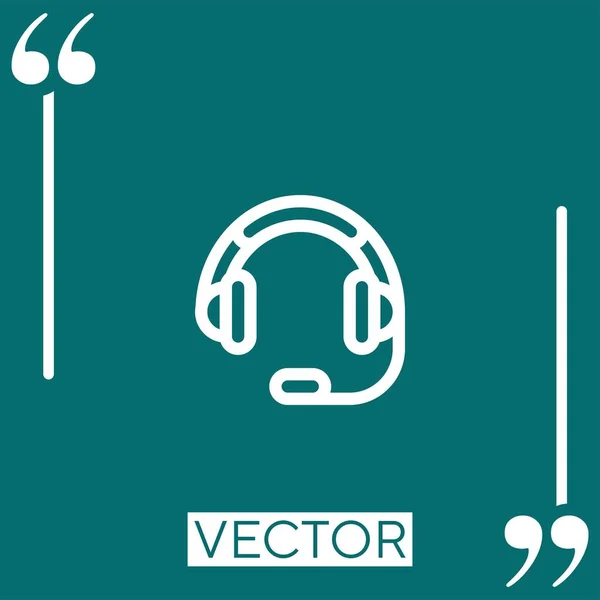 Icono Vector Auricular Icono Lineal Línea Acariciada Editable — Vector de stock