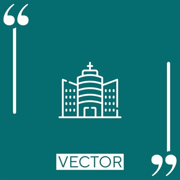 Hotel Vector Icono Icono Lineal Línea Acariciada Editable — Vector de stock