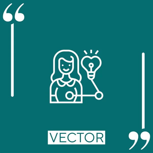 Insight Vector Icon Icono Lineal Línea Acariciada Editable — Vector de stock