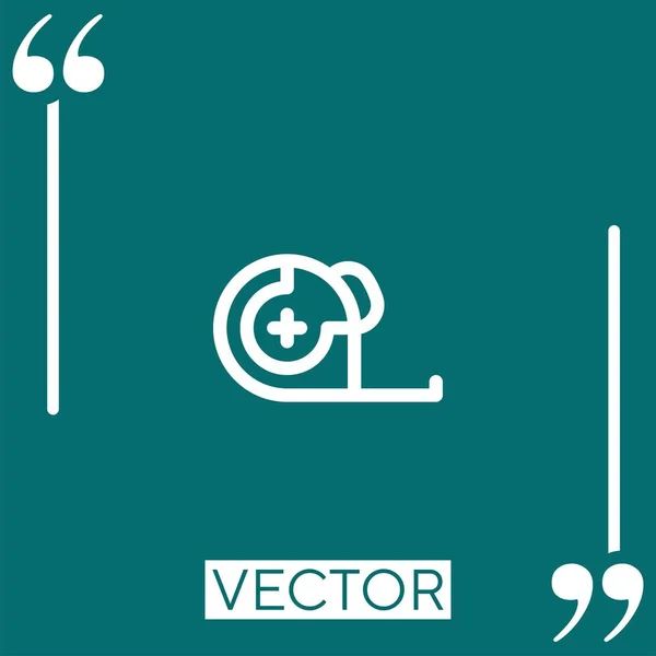 Medir Icono Vector Cinta Icono Lineal Línea Acariciada Editable — Vector de stock
